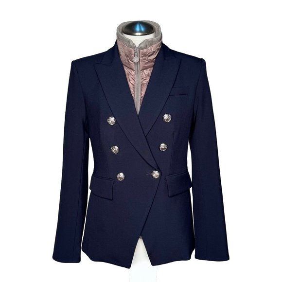 Upcycled Denim DICKEY Compatible with VERONICA BEARD Blazer White Sz 00-14 - Picture 9 of 16